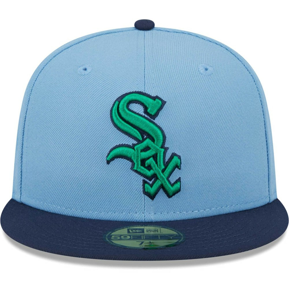 Light Blue/Navy Chicago White Sox New Era Green Undervisor 59FIFTY Fitted Hat
