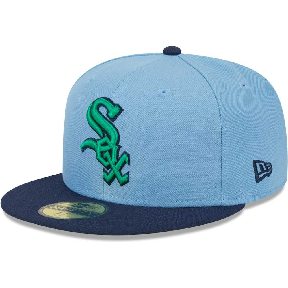 Light Blue/Navy Chicago White Sox New Era Green Undervisor 59FIFTY Fitted Hat