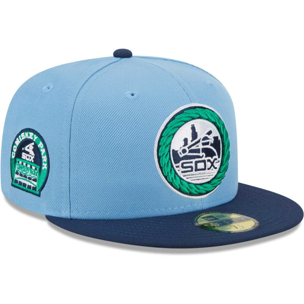 Light Blue/Navy Chicago White Sox New Era Green Undervisor 59FIFTY Fitted Hat
