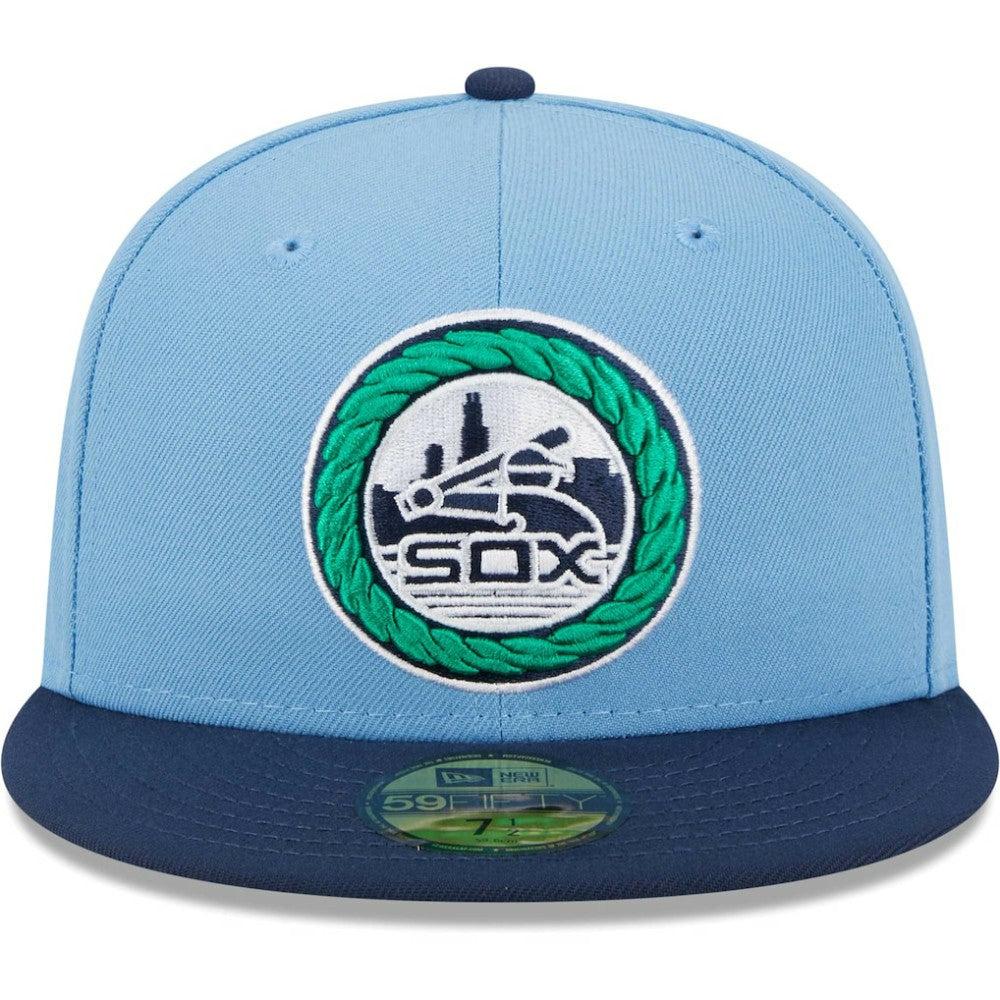 Light Blue/Navy Chicago White Sox New Era Green Undervisor 59FIFTY Fitted Hat
