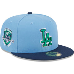Light Blue/Navy Los Angeles Dodgers New Era Green Undervisor 59FIFTY Fitted Hat