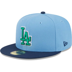 Light Blue/Navy Los Angeles Dodgers New Era Green Undervisor 59FIFTY Fitted Hat