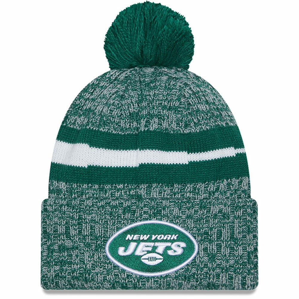 2023 Sideline Cuffed Knit Hat With Pom - New York Jets Hats