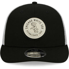 Black Chicago White Sox New Era Circle Trucker Low Profile 9FIFTY Snapback Hat
