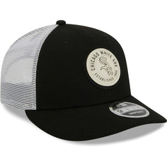 Black Chicago White Sox New Era Circle Trucker Low Profile 9FIFTY Snapback Hat