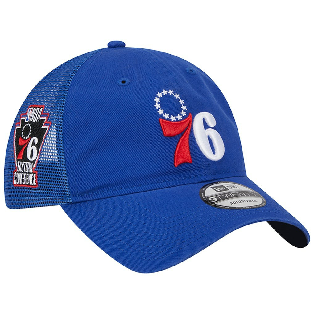 New Era Philadelphia 76ers Distinct Side Patch Trucker 9TWENTY Adjustable Hat