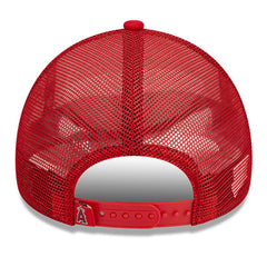 White/Red Los Angeles Angels New Era Stacked A-Frame Trucker 9FORTY Adjustable Hat