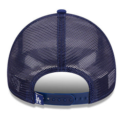 White/Royal Los Angeles Dodgers New Era Stacked A-Frame Trucker 9FORTY Adjustable Hat
