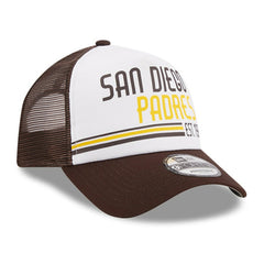 White/Brown San Diego Padres New Era Stacked A-Frame Trucker 9FORTY Adjustable Hat