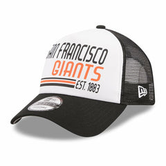 White/Black San Francisco Giants New Era Stacked A-Frame Trucker 9FORTY Adjustable Hat