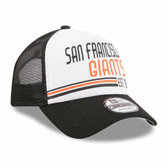 White/Black San Francisco Giants New Era Stacked A-Frame Trucker 9FORTY Adjustable Hat