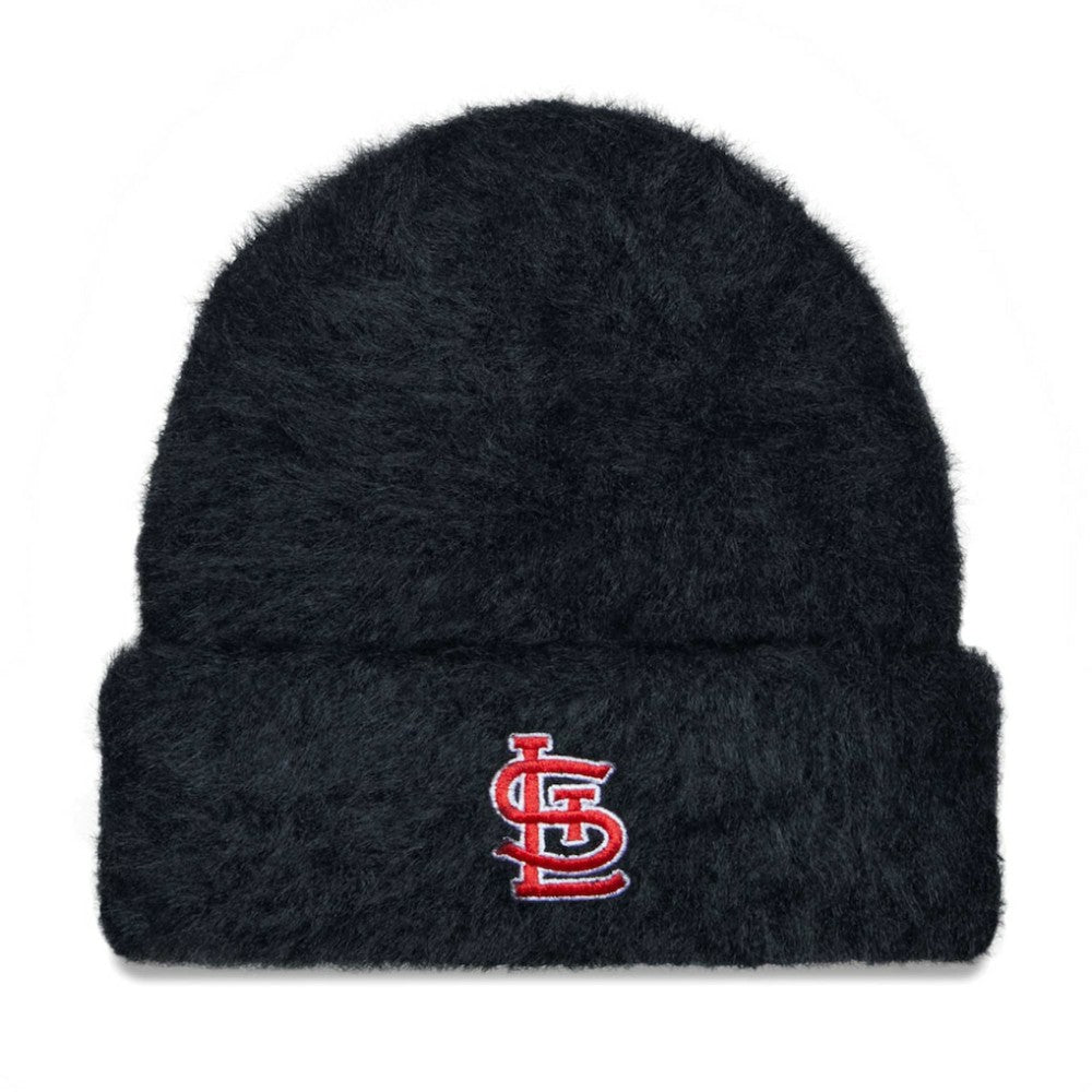 Black St. Louis Cardinals New Era Women's Fuzzy Cuffed Knit Hat