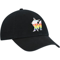 Black Miami Marlins '47 Team Pride Clean Up Adjustable Hat