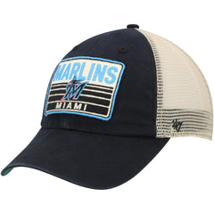 Black Miami Marlins '47 Four Stroke Clean Up Trucker Snapback Hat