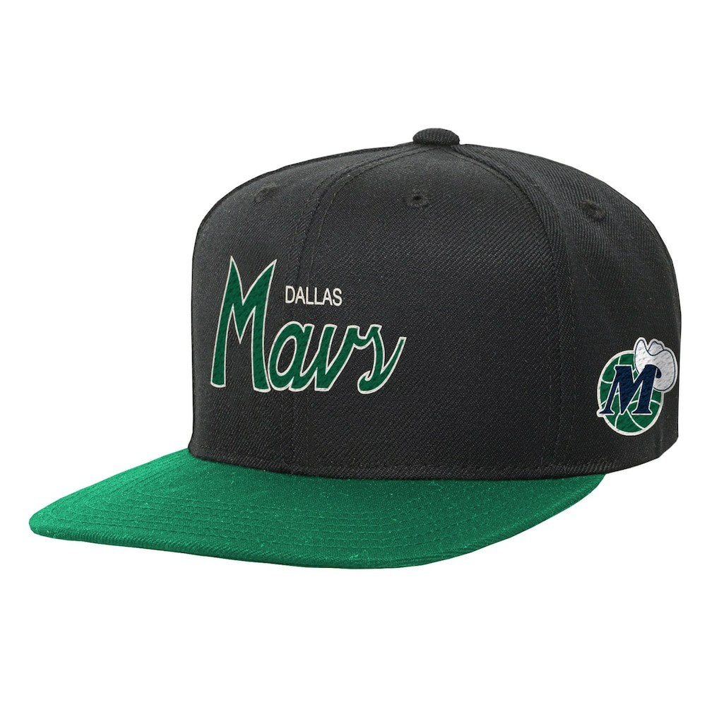 Mitchell & Ness Dallas Mavericks Youth Team Script Snapback Hat sale