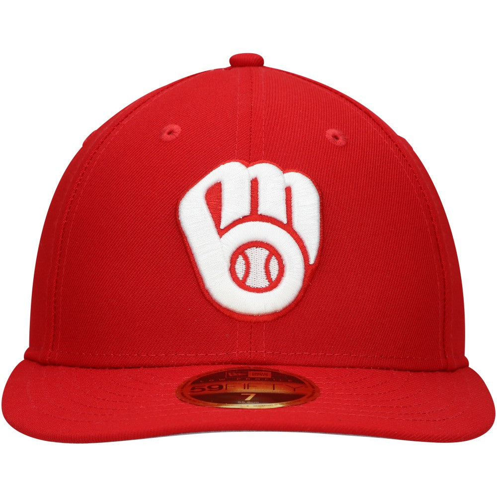 Scarlet Milwaukee Brewers New Era Low Profile 59FIFTY Fitted Hat