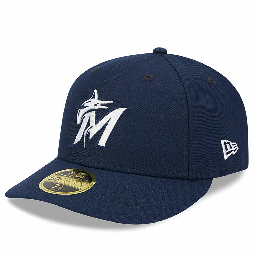 Navy Miami Marlins New Era Oceanside Low Profile 59FIFTY Fitted Hat