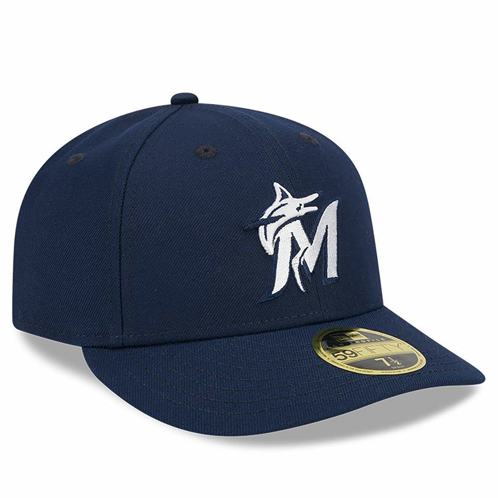 Navy Miami Marlins New Era Oceanside Low Profile 59FIFTY Fitted Hat