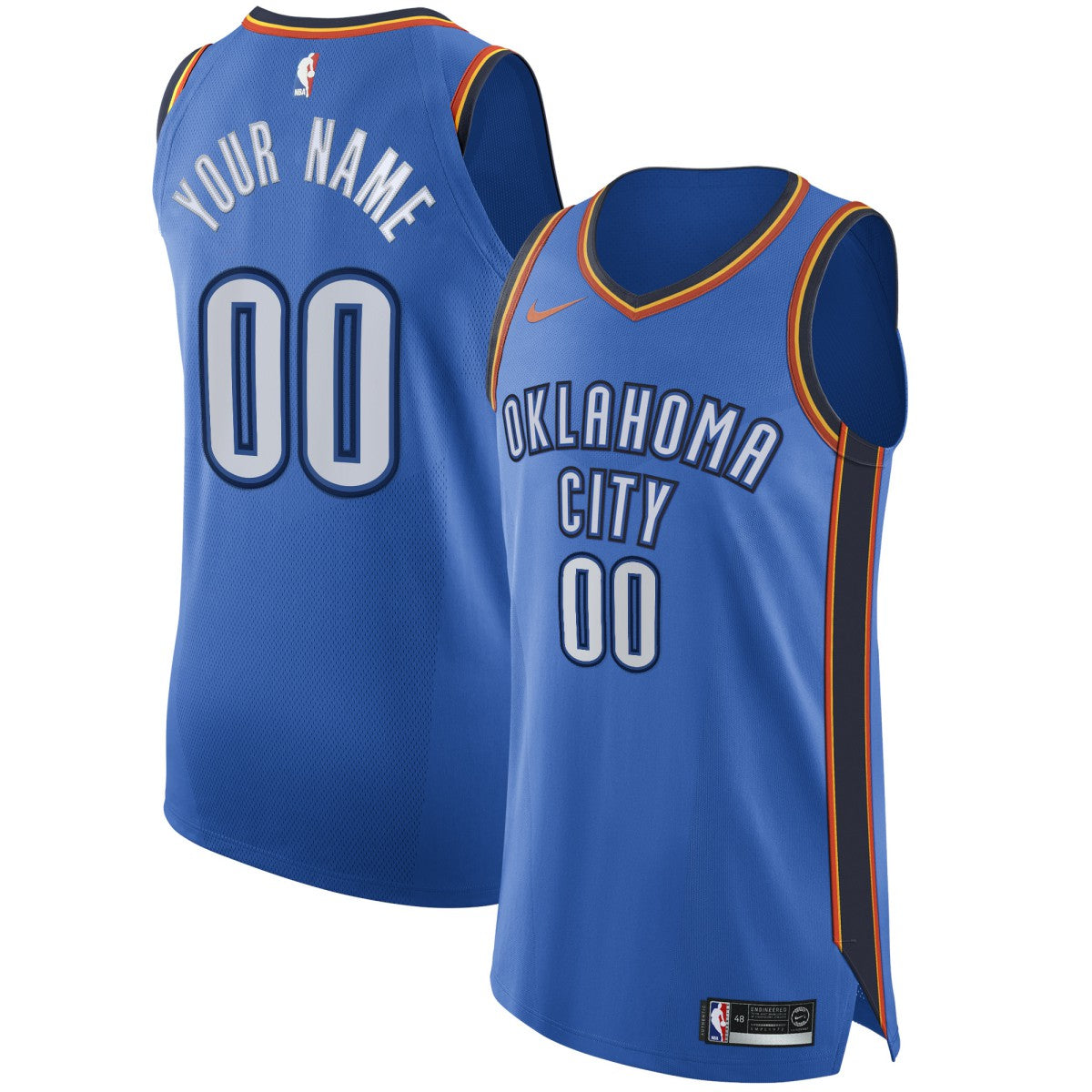Nike Oklahoma City Thunder Authentic Custom Jersey Blue