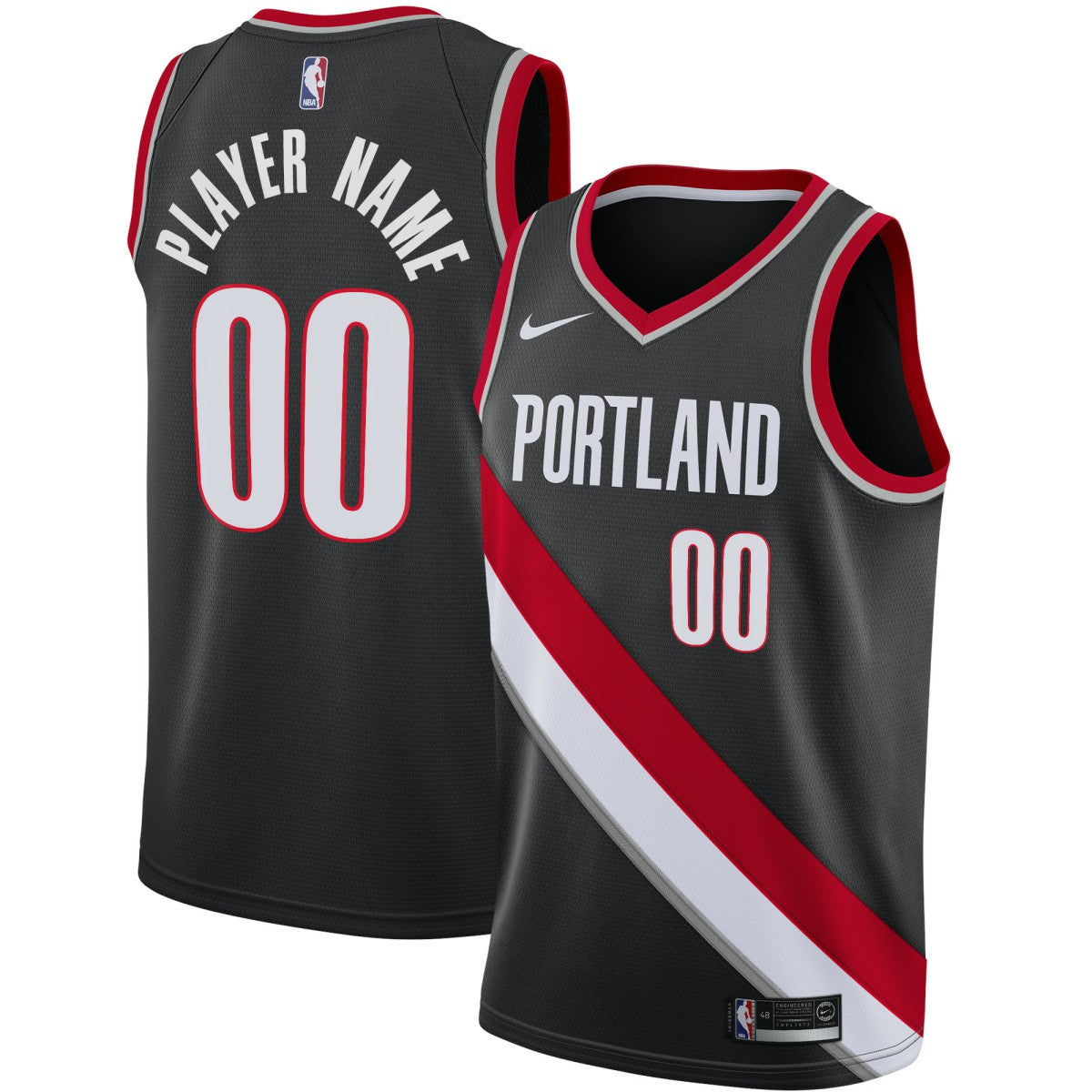 Nike Portland Trail Blazers Swingman Custom Jersey Black