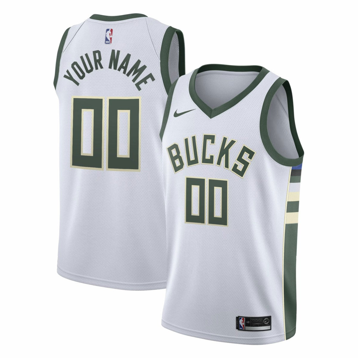 Nike Milwaukee Bucks Swingman Custom Jersey White