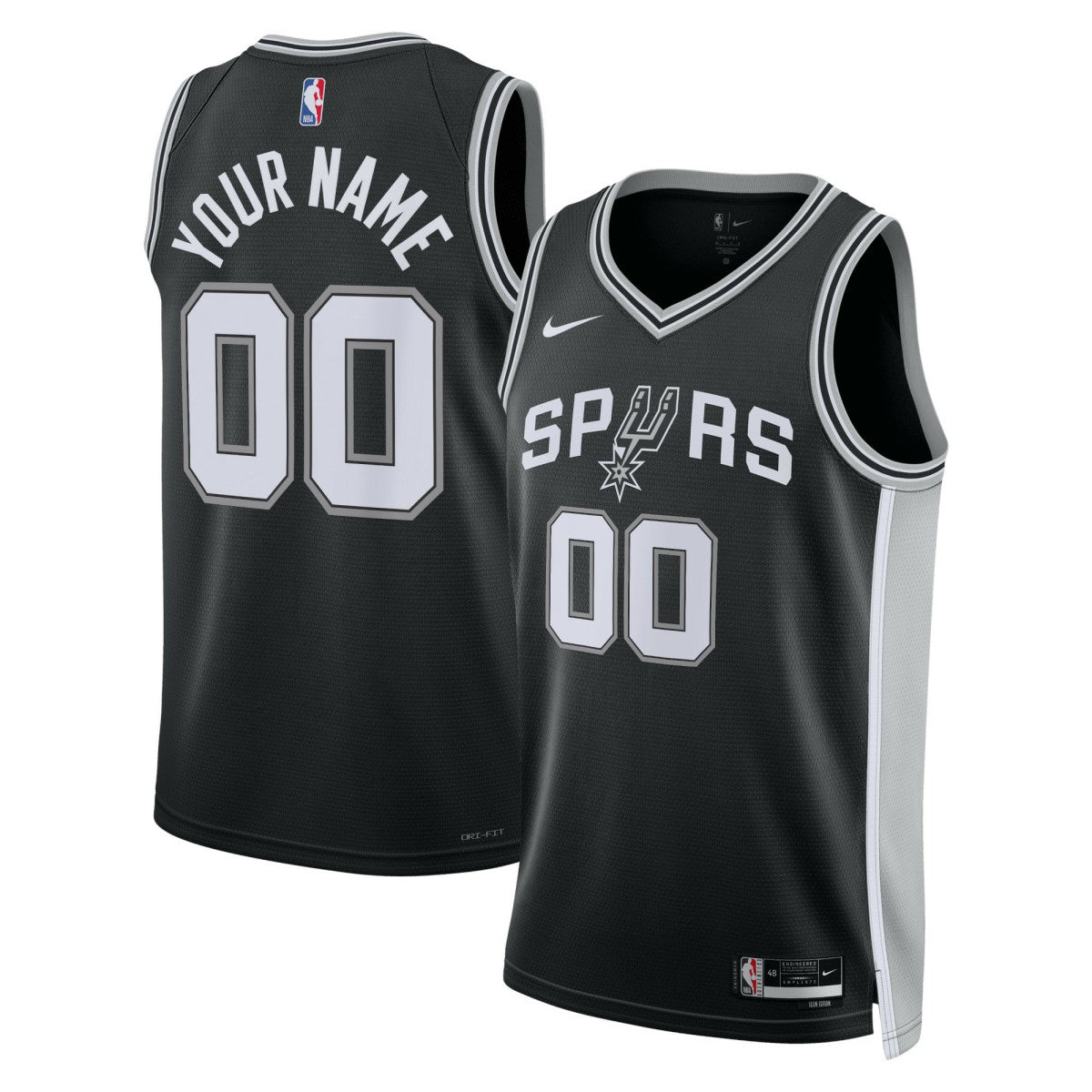 Nike San Antonio Spurs Unisex Swingman Custom Jersey Black