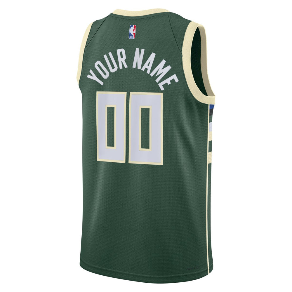 Nike Milwaukee Bucks Unisex Swingman Custom Jersey Hunter Green