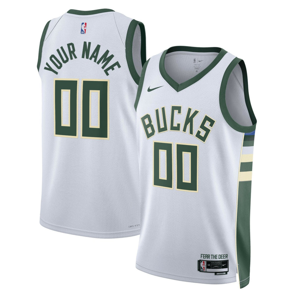 Nike Milwaukee Bucks Unisex Swingman Custom Jersey White