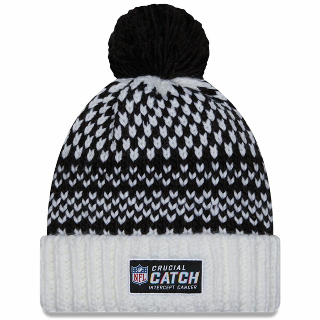 Women's 2023 NFL Crucial Catch Cuffed Pom Knit Hat - Las Vegas Raiders Hats