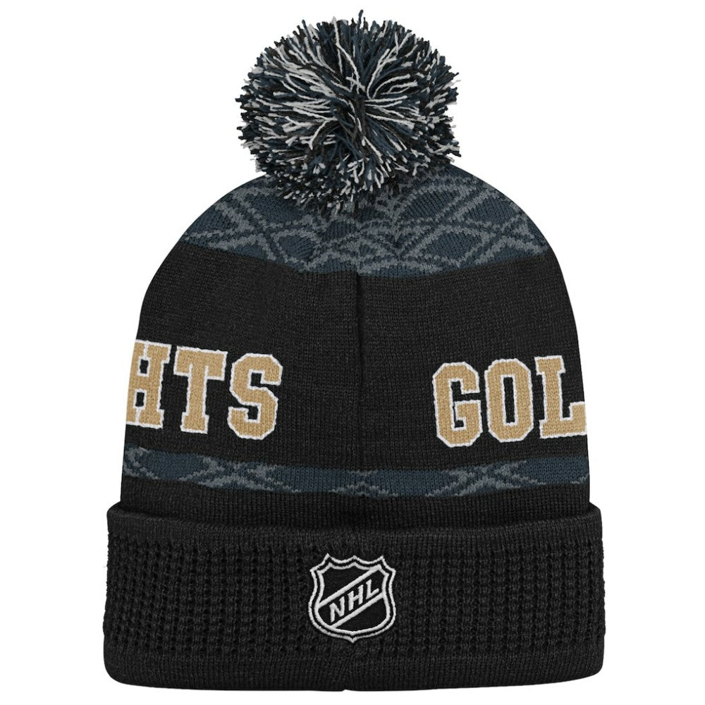 NHL Vegas Golden Knights Youth Puck Cuffed Knit Hat with Pom
