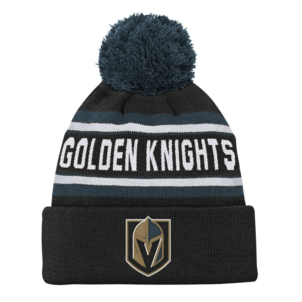NHL Vegas Golden Knights Youth Jacquard Cuffed Knit Hat with Pom