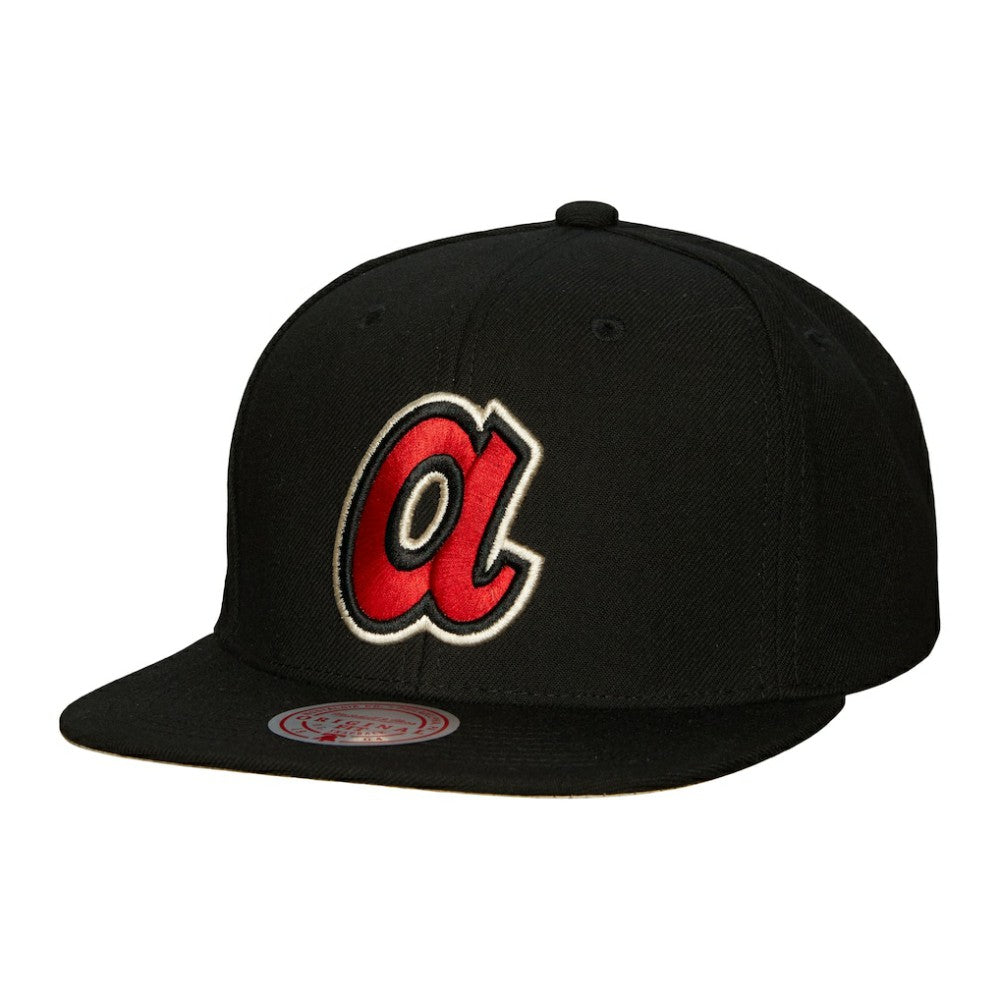 Black Atlanta Braves Mitchell & Ness Cooperstown Collection True Classics Snapback Hat