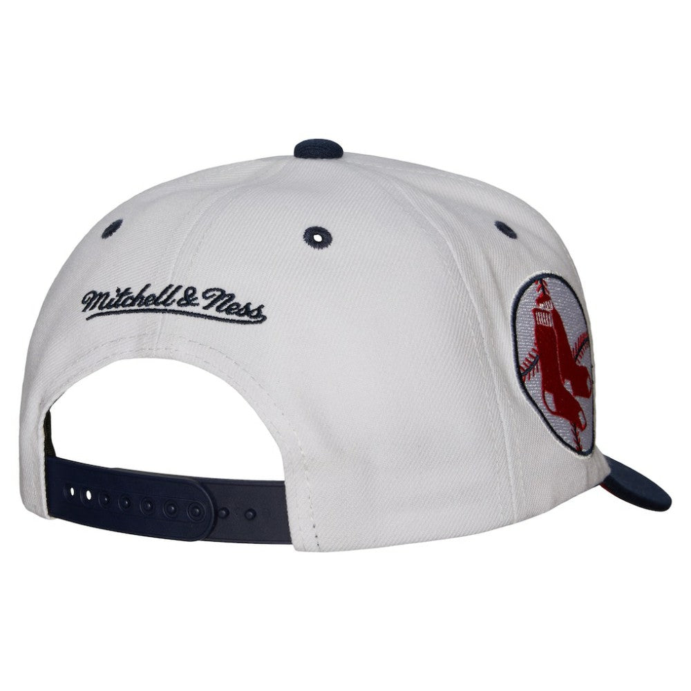 White Boston Red Sox Mitchell & Ness Cooperstown Collection Pro Crown Snapback Hat