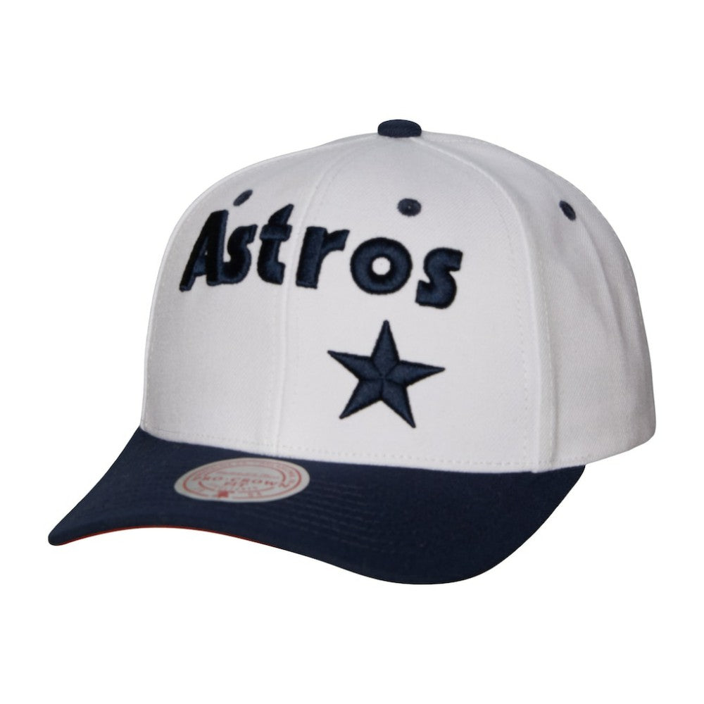 White Houston Astros Mitchell & Ness Cooperstown Collection Pro Crown Snapback Hat