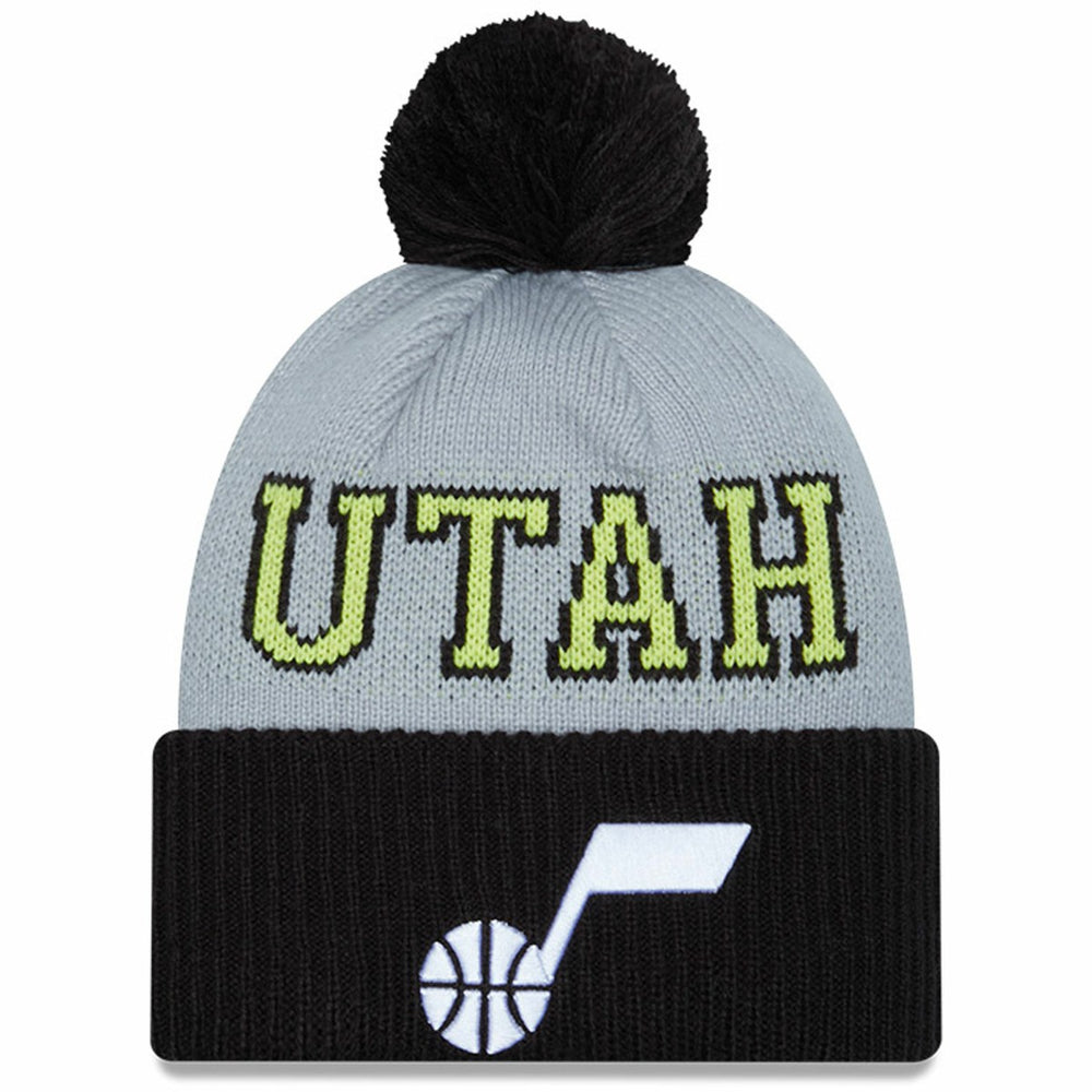 New Era Utah Jazz Tip-Off Two-Tone Cuffed Knit Hat with Pom