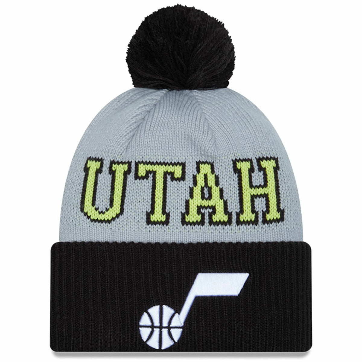 New Era Utah Jazz Tip-Off Two-Tone Cuffed Knit Hat with Pom