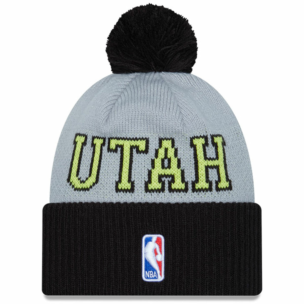 New Era Utah Jazz Tip-Off Two-Tone Cuffed Knit Hat with Pom