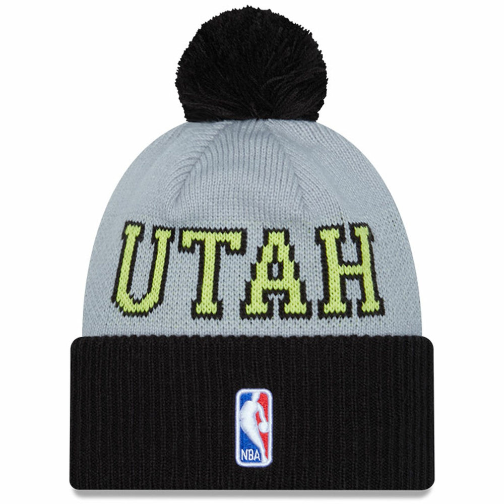 New Era Utah Jazz Tip-Off Two-Tone Cuffed Knit Hat with Pom