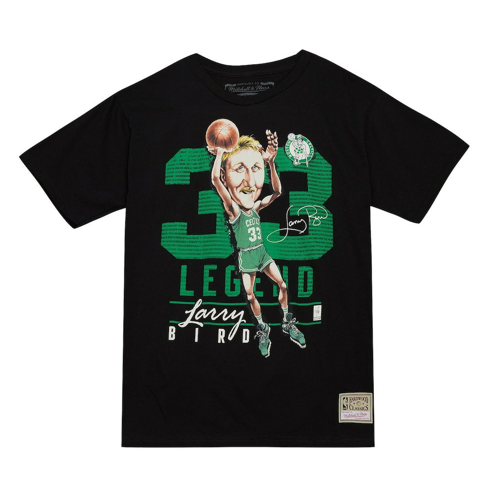 Mitchell & Ness Larry Bird Boston Celtics Hardwood Classics Caricature T-Shirt
