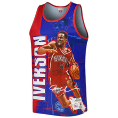 Mitchell & Ness Allen Iverson Philadelphia 76ers 1996-97 Hardwood Classics Player Burst Tank Top