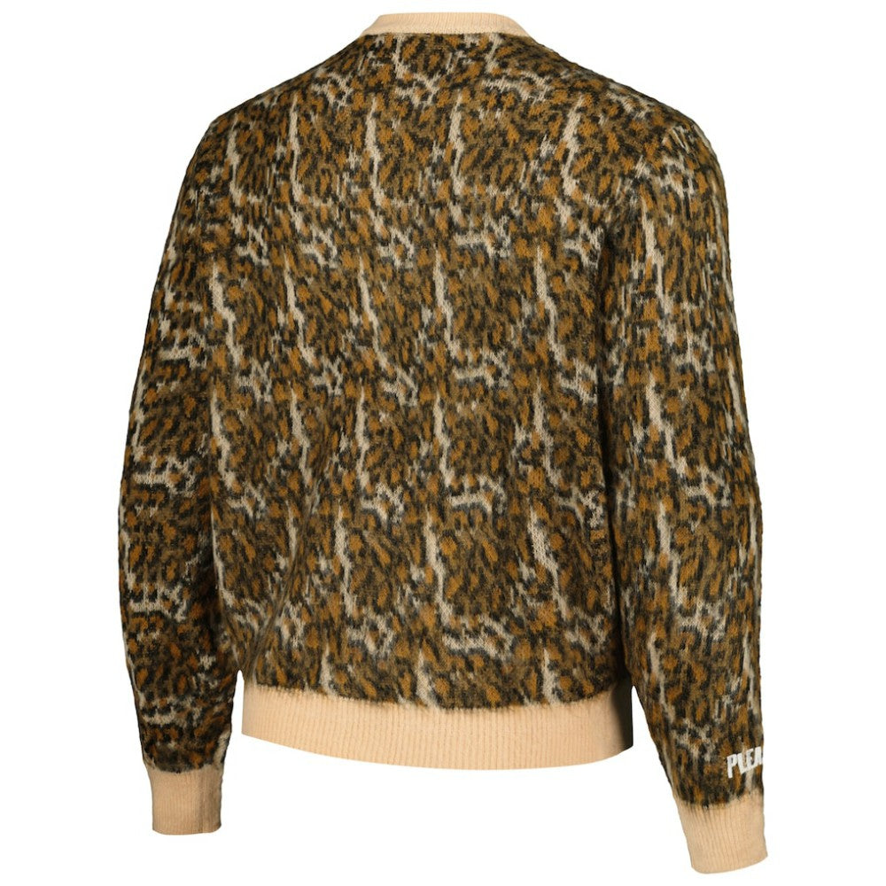 Brown Chicago White Sox PLEASURES Cheetah Cardigan Button-Up Sweater