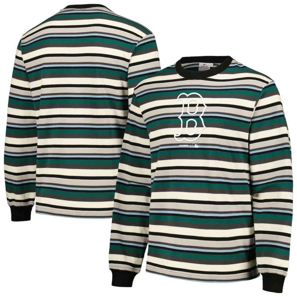 Cream/Green Boston Red Sox PLEASURES Ballpark Long Sleeve T-Shirt