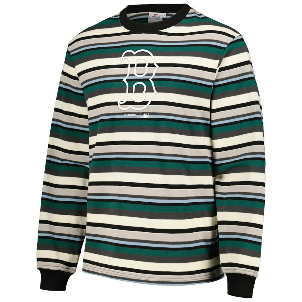 Cream/Green Boston Red Sox PLEASURES Ballpark Long Sleeve T-Shirt