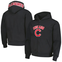 Black Chicago Cubs PLEASURES Opening Day Full-Zip Hoodie