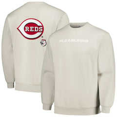 Gray Cincinnati Reds PLEASURES Ballpark Pullover Sweatshirt