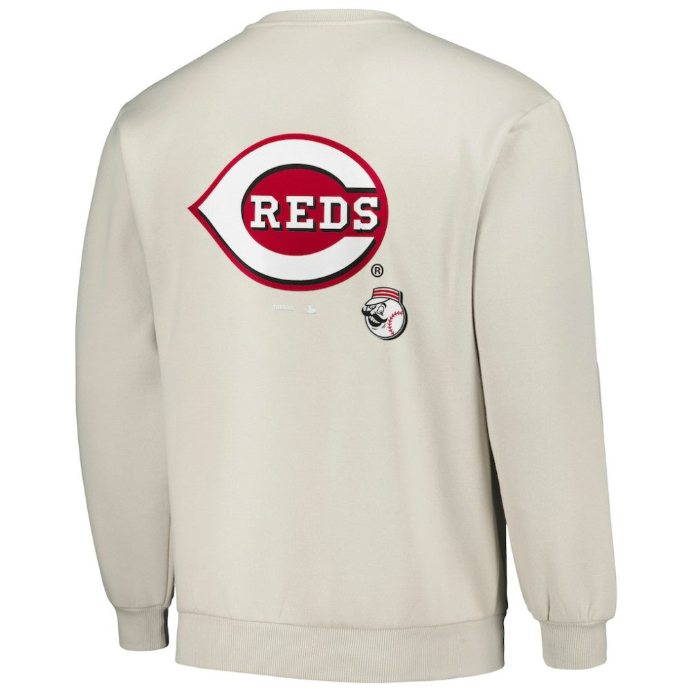 Gray Cincinnati Reds PLEASURES Ballpark Pullover Sweatshirt