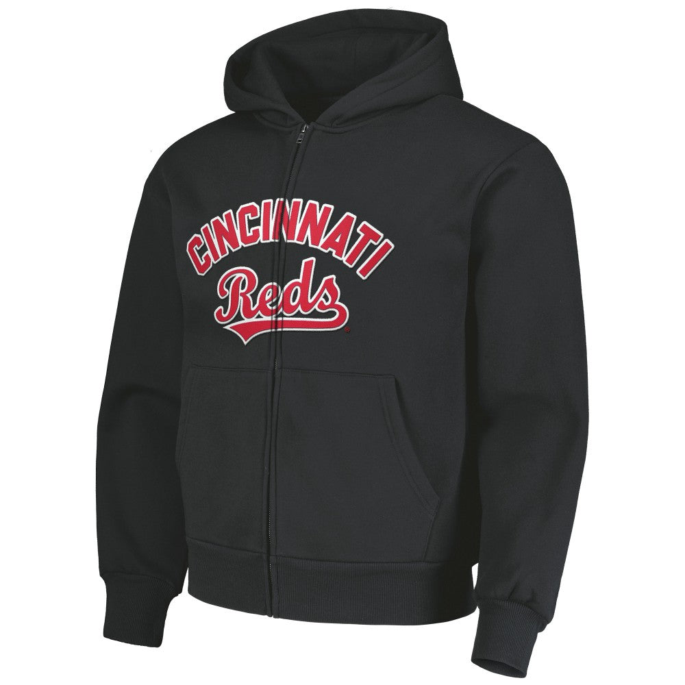 Black Cincinnati Reds PLEASURES Opening Day Full-Zip Hoodie
