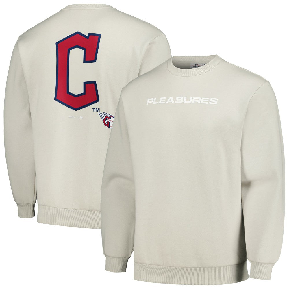 Gray Cleveland Guardians PLEASURES Ballpark Pullover Sweatshirt