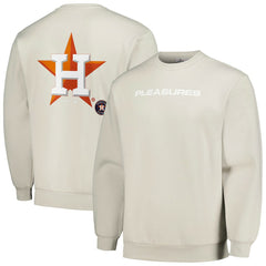 Gray Houston Astros PLEASURES Ballpark Pullover Sweatshirt
