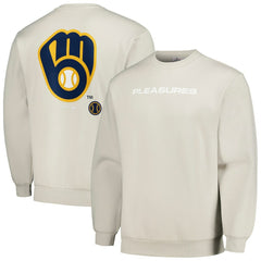 Gray Milwaukee Brewers PLEASURES Ballpark Pullover Sweatshirt